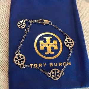 Tory Burch Silver Logo Bracelet(NEW) AUTHENTIC